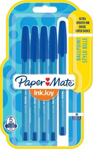 Paper Mate PAPER MATE Kugelschreiber InkJoy 100 Kappe 5er blau M 1.0mm Blister 1