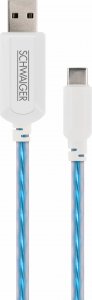 Kabel USB Schwaiger USB-A - USB-C 0.8 m Biały (LKL100C532) 1