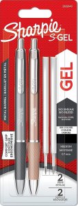 Sharpie Sharpie Gelschreiber S-Gel 0,7mm 2er Set+2Minen Schwrz Metal Blister 5