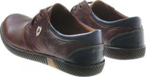Pantofelek24 WYPRZEDAŻ- Sportowe buty męskie z naturalnej skóry Brązowe /A5-3 656 S600/ 43 5