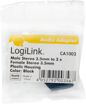 LogiLink Jack 3.5mm - 2x Jack 3.5mm Czarny (CA1002) 2