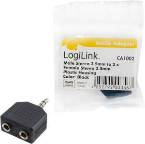 LogiLink Jack 3.5mm - 2x Jack 3.5mm Czarny (CA1002) 3