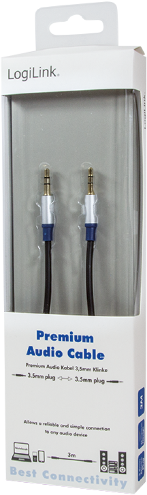Kabel LogiLink Jack 3.5mm - Jack 3.5mm 3m czarny (BASC30) 3