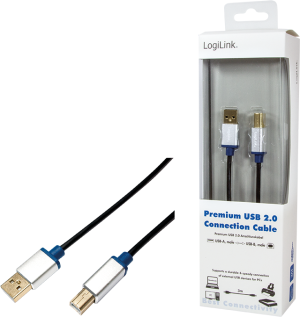 Kabel USB LogiLink USB-B 3m Czarny (BUAB230) 4