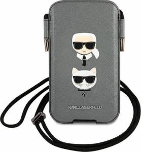 Etui na tablet Karl Lagerfeld Karl Lagerfeld Torebka KLHCP12LOPHKCG 6,7" szary/grey hardcase Saffiano Ikonik Karl&Choupette Head 1