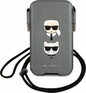Etui na tablet Karl Lagerfeld Karl Lagerfeld Torebka KLHCP12MOPHKCG 6,1" szary/grey hardcase Saffiano Ikonik Karl&Choupette Head 1