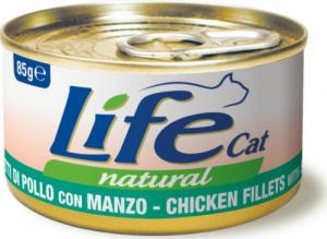 Life Pet Care LIFE CAT pusz.85g CHICKEN + BEEF FILLETS /24 1