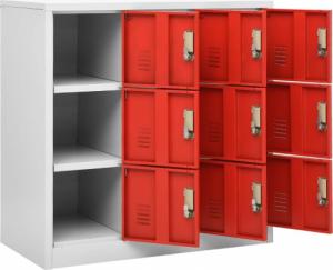 vidaXL Szafki zamykane, 5 szt., jasnoszaro-czerwone, 90x45x92,5 cm 7