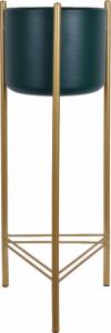 Selsey SELSEY Doniczka na kwiaty Comberve zielone na złotym stelażu 81 cm 1