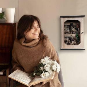 Vilde Szafka na klucze drewniana półka skrzynka zamykana na 6 kluczy 11