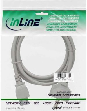Kabel zasilający InLine InLine Kabel Zasilający Typ F German -" Mikey Mouse" laptop Plug szary 1.8m - 16656A 2