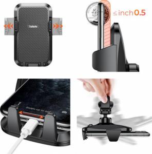 Joyroom Uchwyt samochodowy na telefon Joyroom na deskę rozdzielczą / w kratkę czarny 10