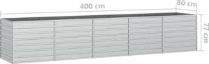 vidaXL Donica do podwyższonej rabaty, 400x80x77 cm, stal galwanizowana 7