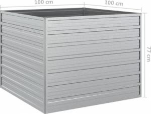 vidaXL Donica do podwyższonej rabaty, 100x100x77cm, stal galwanizowana 6