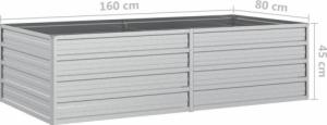 vidaXL Donica do podwyższonej rabaty, 160x80x45 cm, stal galwanizowana 7