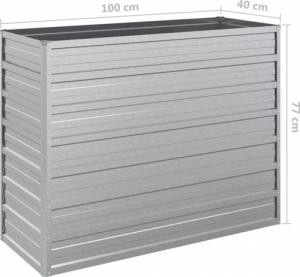 vidaXL Donica do podwyższonej rabaty, 100x40x77cm, stal galwanizowana 7