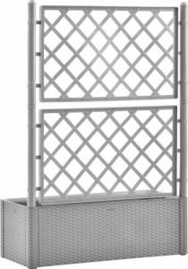 vidaXL Podwyższona donica z treliażem i systemem podlewania, szara 6