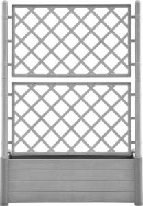 vidaXL Skrzynia na rośliny z trejażem, 100x43x142 cm, PP, szara 2