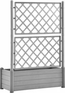 vidaXL Skrzynia na rośliny z trejażem, 100x43x142 cm, PP, szara 4