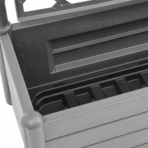 vidaXL Skrzynia na rośliny z trejażem, 100x43x142 cm, PP, szara 5