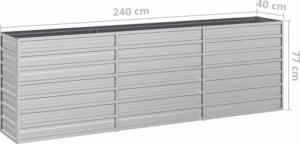 vidaXL Donica do podwyższonej rabaty, 240x40x77cm, stal galwanizowana 7