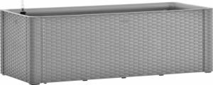 vidaXL Podwyższona donica z systemem podlewania, szara, 100x43x33 cm 2