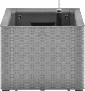 vidaXL Podwyższona donica z systemem podlewania, szara, 100x43x33 cm 5