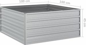 vidaXL Donica do podwyższonej rabaty, 100x100x45cm, stal galwanizowana 6