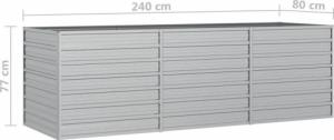 vidaXL Donica do podwyższonej rabaty, 240x80x77cm, galwanizowana stal 6