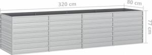 vidaXL Donica do podwyższonej rabaty, 320x80x77 cm, stal galwanizowana 6