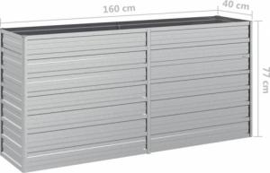 vidaXL Donica do podwyższonej rabaty 160x40x77cm, stal galwanizowana 7