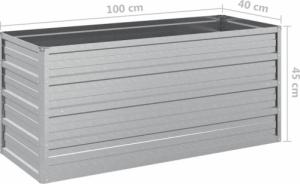 vidaXL Donica do podwyższonej rabaty, 100x40x45 cm, stal galwanizowana 7