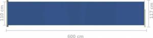 vidaXL Wysuwana markiza boczna na taras, 117 x 600 cm, niebieska 8