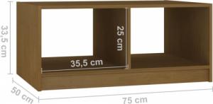 vidaXL Stolik kawowy, miodowy brąz, 75x50x33,5 cm, drewno sosnowe 8