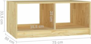 vidaXL Stolik kawowy, 75 x 50 x 33,5 cm, lite drewno sosnowe 8