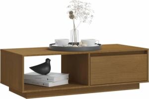 vidaXL Stolik kawowy, miodowy brąz, 110x50x33,5 cm, drewno sosnowe 4