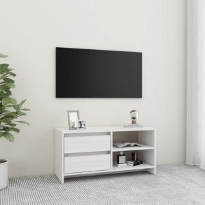 vidaXL Szafka pod TV, biała, 80x31x39 cm, drewno sosnowe 1