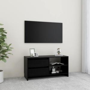 vidaXL Szafka pod TV, czarna, 80x31x39 cm, drewno sosnowe 1