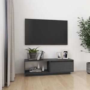 vidaXL Szafka pod telewizor, szara, 110x30x33,5 cm, drewno sosnowe 1