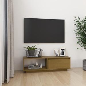 vidaXL Szafka pod TV, miodowy brąz, 110x30x33,5 cm, drewno sosnowe 1