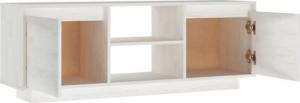 vidaXL Szafka pod telewizor, biała, 110x30x40 cm, drewno sosnowe 8