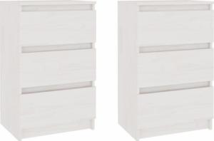 vidaXL Szafki nocne, 2 szt., białe, 40x29,5x64 cm, drewno sosnowe 2