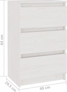 vidaXL Szafki nocne, 2 szt., białe, 40x29,5x64 cm, drewno sosnowe 7