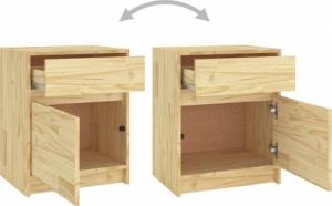 vidaXL Szafka nocna, 40x31x50 cm, lite drewno sosnowe 8