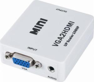 Adapter AV D-Sub (VGA) - HDMI + Jack 3.5mm biały (ZLA0795) 1