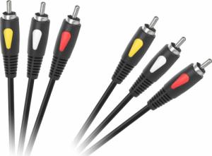 Kabel Cabletech RCA (Cinch) x3 - RCA (Cinch) x3 1.8m czarny (KPO4002-1.8) 1