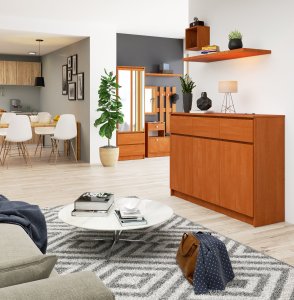 Fabryka Mebli Akord KOMODA K 140 cm 3 DRZWI 3 SZUFLADY OLCHA 5