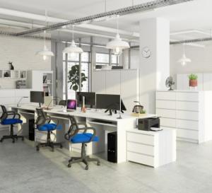 Biurko Fabryka Mebli Akord CLP Białe 135 cm x 60 cm 8