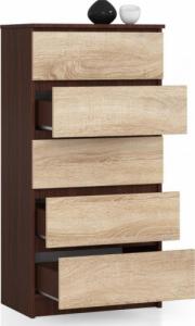 Fabryka Mebli Akord KOMODA K 60 cm 5 SZUFLAD WENGE / SONOMA 2