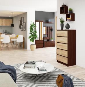 Fabryka Mebli Akord KOMODA K 60 cm 5 SZUFLAD WENGE / SONOMA 6